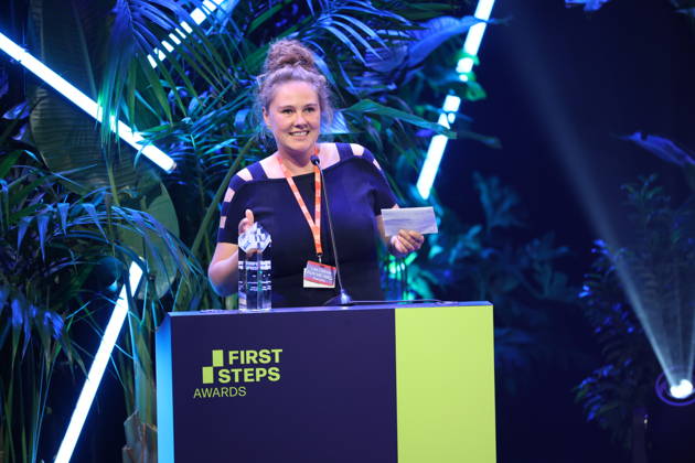 FIRST STEPS 2026 Michael Ballhaus Award-winning film RUN ME WILD, cinematography by Lea Dähne Award ceremony on stage at the FIRST STEPS 2026 awards ceremony at the Theater des Westens in Berlin Copyright: xEventpressxFuhrx