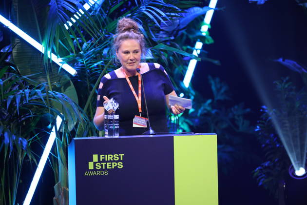 FIRST STEPS 2026 Michael Ballhaus Award-winning film RUN ME WILD, cinematography by Lea Dähne Award ceremony on stage at the FIRST STEPS 2026 awards ceremony at the Theater des Westens in Berlin Copyright: xEventpressxFuhrx