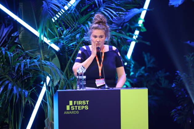 FIRST STEPS 2026 Michael Ballhaus Award-winning film RUN ME WILD, cinematography by Lea Dähne Award ceremony on stage at the FIRST STEPS 2026 awards ceremony at the Theater des Westens in Berlin Copyright: xEventpressxFuhrx