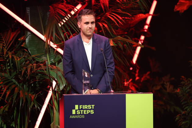 FIRST STEPS 2026 No Fear Bernd Eichinger Award: Winning Film *VOM BÖSEN BLICK*, produced by Justus Hagemann. Award presentation on stage at the FIRST STEPS 2026 ceremony at the Theater des Westens in Berlin Copyright: xEventpressxFuhrx