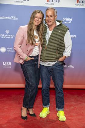 ABB FIRSTSTEPS: Nina Eichinger and Nico Hofmann on the red carpet at the 2026 FIRST STEPS Awards ceremony at the Theater des Westens on October 5, 2026, in Berlin, Germany