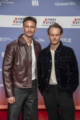 ABB FIRSTSTEPS Vladimir Burlakov and Patrick Gueldenberg on the red carpet at the 2026 FIRST STEPS Awards ceremony at the Theater des Westens on October 5, 2026, in Berlin, Germany