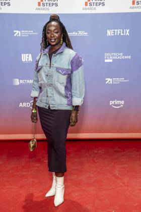 ABB FIRSTSTEPS: Karmela Shako on the red carpet at the 2026 FIRST STEPS Awards ceremony at the Theater des Westens on October 5, 2026, in Berlin, Germany