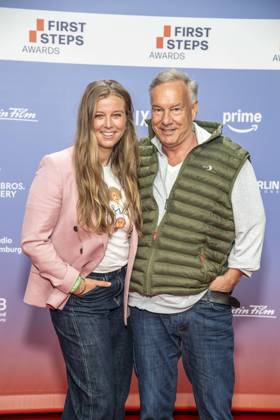ABB FIRSTSTEPS: Nina Eichinger and Nico Hofmann on the red carpet at the 2026 FIRST STEPS Awards ceremony at the Theater des Westens on October 5, 2026, in Berlin, Germany