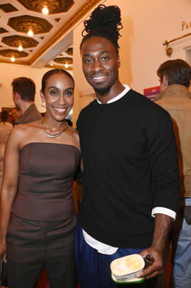 Hadnet Tesfai and Eugene Boateng at the 27th First Steps Awards ceremony in 2026 at the Theater des Westens in Berlin, October 5, 2026 Foto:xN.xKubelkax xFuturexImagex first_steps_6271
