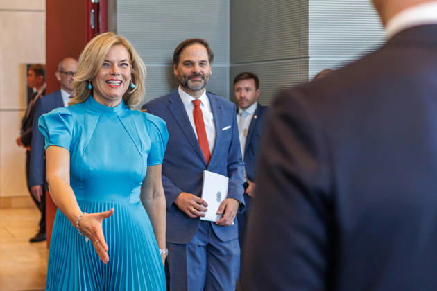 Bundestag: Bundestag President Julia Kloeckner welcomes the Prime Minister of the Republic of Lithuania, Mindaugas Sinkevicius, to the German Bundestag on October 6, 2026, in Berlin, Berlin, Berlin, Germany, Bundestag