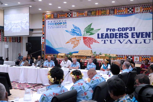 October 6, 2026, Funafuti, Funafuti, Tuvalu: Over a dozen world leaders participate in the Pre-COP31 Leaders™ event in Funafuti, Tuvalu. Complementing the ministerial meeting in Fiji, the visit brings global decision-makers to the low-lying Pacific island nation to witness climate impacts and community adaptation efforts firsthand and advance climate action ahead of COP31 in Antalya, Türkiye. Funafuti Tuvalu - ZUMA 20261006_int_h213_047 Copyright: xHuang Mendersx