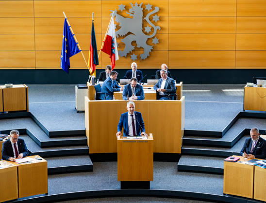 October 7, 2026, GER, Politics News, 56th Plenary Session in the Plenary Hall of the Thuringian State Parliament, Björn Höcke, 99096 Erfurt, Thuringian State Parliament, Thuringia, Germany