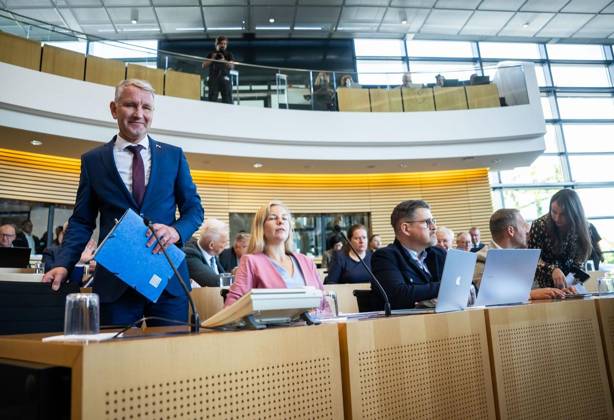 8 THURINGIAN STATE PARLIAMENT 55TH PLENARY SESSION ** FOR EDITORIAL USE ONLY ** EDITORIAL USE ONLY ** Oct. 7, 2026, Erfurt, Thuringian State Parliament, 8th Legislative Term, 55th Plenary Session. Photo: Björn Höcke (AfD), parliamentary group leader, Germany, Thuringia, Erfurt. Copyright SaschaxFromm Copyright: SaschaxFromm doc87xbt51les6pxjehnd0 ,EDITORIAL USE ONLY Copyright: SaschaxFromm