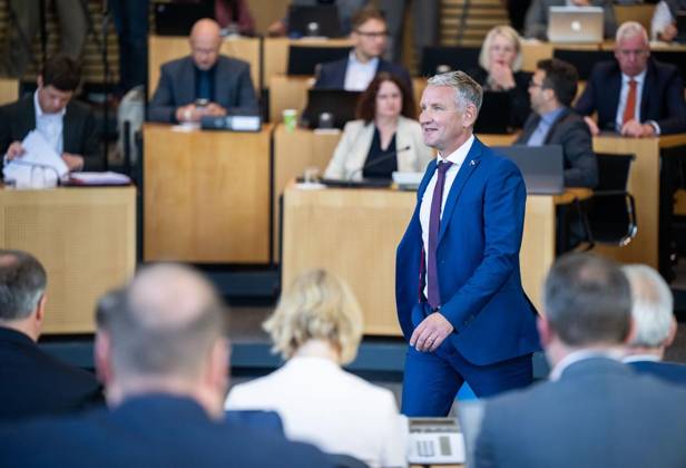 8 THURINGIAN STATE PARLIAMENT 55TH PLENARY SESSION ** FOR EDITORIAL USE ONLY ** EDITORIAL USE ONLY ** Oct. 7, 2026, Erfurt, Thuringian State Parliament, 8th Legislative Term, 55th Plenary Session. Photo: Björn Höcke (AfD), parliamentary group leader, Germany, Thuringia, Erfurt. Copyright SaschaxFromm Copyright: SaschaxFromm doc87xbt7mqkyu1dn4cbg26 ,EDITORIAL USE ONLY Copyright: SaschaxFromm