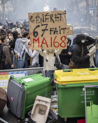Students Demonstration outside Science Po Paris Students on Boulevard Saint Germain during a demonstration outside Science Po in Paris, France on October 7 2026 in support of high school students. Photo by Eliot Blondet ABACAPRESS.COM Paris France  Copyright: xBlondetxEliot ABACAx
