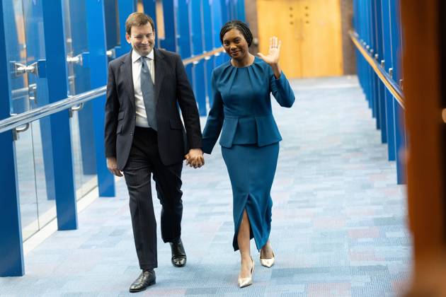 October 7, 2026, Birmingham, United Kingdom: Conservative party leader Kemi Badenoch and her husband Hamish Badenoch (left), arrive ahead of her keynote speech on the final day of the Conservative Party Conference at the International Convention Centre in Birmingham.The Conservative Party leader, Kemi Badenoch s gives her keynote speech at the International Convention Centre on the final day (day four) of the Conservative Party Conference at the International Convention Centre in Birmingham. The Conservative Party opened its annual conference under the slogan Stronger economy, stronger countryÃ¢ Birmingham United Kingdom - ZUMAs197 20261007_aaa_s197_038 Copyright: xPhilxLewisx