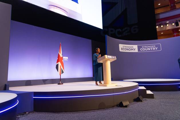 October 7, 2026, Birmingham, United Kingdom: Leader of the Conservative Party Kemi Badenoch gives her keynote speech at the International Convention Centre on the final day (day four) of the Conservative Party Conference at the International Convention Centre in Birmingham..The Conservative Party leader, Kemi Badenoch s gives her keynote speech at the International Convention Centre on the final day (day four) of the Conservative Party Conference at the International Convention Centre in Birmingham. The Conservative Party opened its annual conference under the slogan Stronger economy, stronger countryÃ¢ Birmingham United Kingdom  - ZUMAs197 20261007_aaa_s197_048 Copyright: xPhilxLewisx