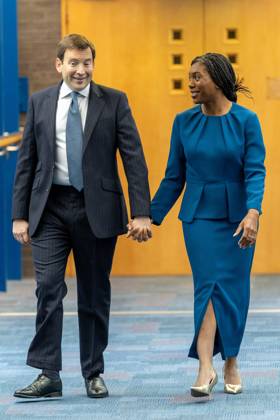 October 7, 2026, Birmingham, United Kingdom: Conservative party leader Kemi Badenoch and her husband Hamish Badenoch (left), arrive ahead of her keynote speech on the final day of the Conservative Party Conference at the International Convention Centre in Birmingham.The Conservative Party leader, Kemi Badenoch s gives her keynote speech at the International Convention Centre on the final day (day four) of the Conservative Party Conference at the International Convention Centre in Birmingham. The Conservative Party opened its annual conference under the slogan Stronger economy, stronger countryÃ¢ Birmingham United Kingdom - ZUMAs197 20261007_aaa_s197_044 Copyright: xPhilxLewisx