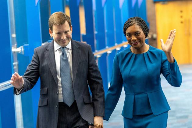 October 7, 2026, Birmingham, United Kingdom: Conservative party leader Kemi Badenoch and her husband Hamish Badenoch (left), arrive ahead of her keynote speech on the final day of the Conservative Party Conference at the International Convention Centre in Birmingham.The Conservative Party leader, Kemi Badenoch s gives her keynote speech at the International Convention Centre on the final day (day four) of the Conservative Party Conference at the International Convention Centre in Birmingham. The Conservative Party opened its annual conference under the slogan Stronger economy, stronger countryÃ¢ Birmingham United Kingdom - ZUMAs197 20261007_aaa_s197_047 Copyright: xPhilxLewisx