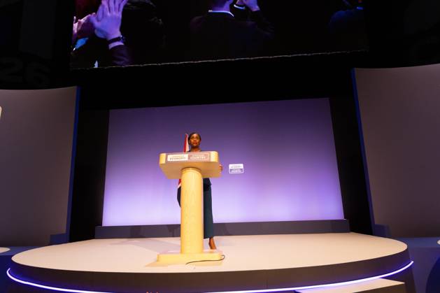 October 7, 2026, Birmingham, United Kingdom: Leader of the Conservative Party Kemi Badenoch gives her keynote speech at the International Convention Centre on the final day (day four) of the Conservative Party Conference at the International Convention Centre in Birmingham..The Conservative Party leader, Kemi Badenoch s gives her keynote speech at the International Convention Centre on the final day (day four) of the Conservative Party Conference at the International Convention Centre in Birmingham. The Conservative Party opened its annual conference under the slogan Stronger economy, stronger countryÃ¢ Birmingham United Kingdom - ZUMAs197 20261007_aaa_s197_053 Copyright: xPhilxLewisx