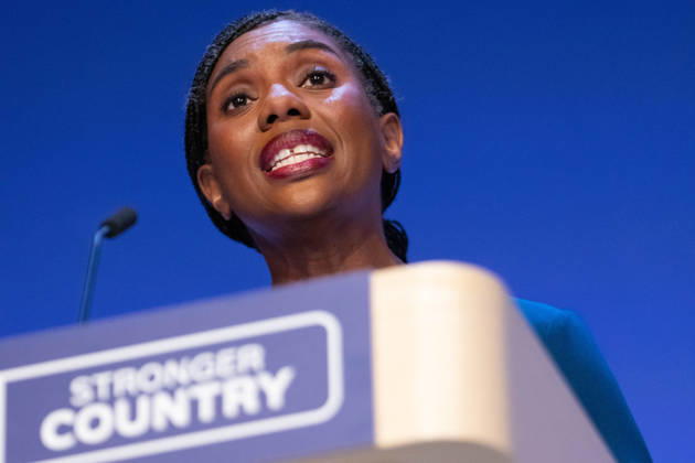 October 7, 2026, Birmingham, United Kingdom: Conservative leader Kemi Badenoch addresses delegates at the Symphony Hall in Birmingham on the final day of the party™s annual conference. Kemi Badenoch delivered her high-stakes keynote speech, she promised sweeping tax cuts and took direct aim at Andy Burnham s Labour government, declaring a battle for the soul of the nation Birmingham United Kingdom - ZUMAs197 20261007_aaa_s197_084 Copyright: xGaryxRobertsx