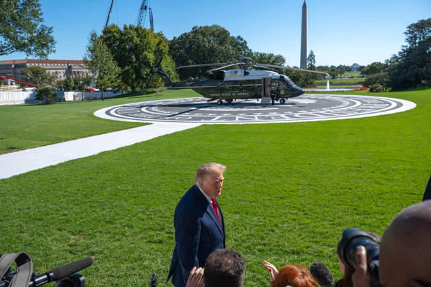 October 7, 2026, Washington, District Of Columbia, United States: President DONALD TRUMP speaks to reporters on the South Lawn of the White House before departing for San Antonio, Texas, where he is scheduled to headline a midterm campaign rally at Freeman Coliseum as Republicans seek to boost turnout and support candidates including Texas Attorney General KEN PAXTON. Washington United States - ZUMAk206 20261007_znp_k206_029 Copyright: xMattxKaminskyx