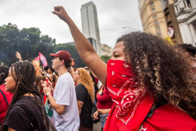 October 7, 2026: Rio de Janeiro, Brazil. October 7, 2026. March for Democracy: Students gather to protest the rise of the far right and march through the city center (Cinelo¢ndia) in support of President Lula s candidacy. Photo: . - ZUMAl255 20261007_zip_l255_015 Copyright: xEllanxLustosax