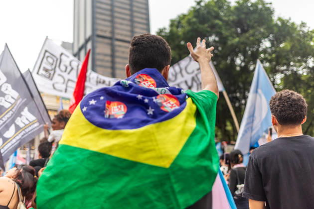 October 7, 2026: Rio de Janeiro, Brazil. October 7, 2026. March for Democracy: Students gather to protest the rise of the far right and march through the city center (Cinelo¢ndia) in support of President Lula s candidacy. Photo: . - ZUMAl255 20261007_zip_l255_019 Copyright: xEllanxLustosax