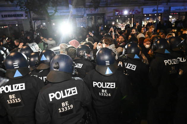 Police in Berlin intervened in demonstrations in support of Palestinians BERLIN, GERMANY - OCTOBER 7: German police intervene a pro-Palestinian demonstration in Berlin, Germany on October 7, 2026. More than a thousand demonstrators gathered at Oranien Square to protest Israeli attack on Gaza and marched toward Hermann Square before police broke up the rally near the Kottbusser Tor subway station, detaining numerous participants. Halil Sagirkaya Anadolu Berlin Germany. Editorial use only. Please get in touch for any other usage.  Copyright: x2026xAnadoluxHalilxSagirkayax
