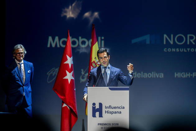 3rd Annual Hispanic Influence Awards: Attorney Juango Ospina speaks during the 3rd Annual Hispanic Influence Awards ceremony on October 7, 2026, in Madrid, Spain. The main objective of the Hispanic Influence Awards is to recognize excellence, talent, creativity, and leadership of individuals and institutions that strengthen ties between the Spanish-speaking community and promote Hispanic values globally. OCTOBER 7, 2026 HISPANIC INFLUENCE AWARDS SPANISH-SPEAKERS HISPANIC IDENTITY Madrid Madrid, Spain  Copyright: xRicardoxRubiox 7827515