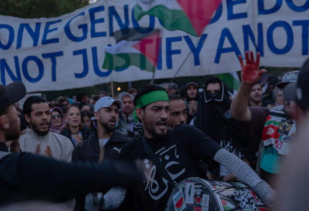 October 7, 2026, Berlin, Germany: Hundereds of pro-palestinian protesters gather in Berlin, Germany, on October 7, 2026. This marks the three-year anniversary of the Hamas led border attacks in Southern Israel. Germany  - ZUMAj167 20261007_zip_j167_008 Copyright: xSvetxJacquelinex