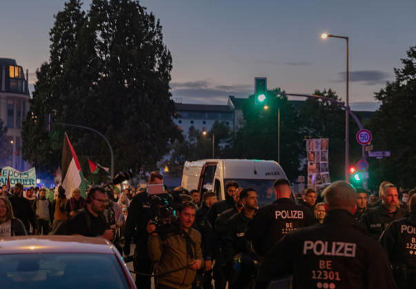 October 7, 2026, Berlin, Germany: Hundereds of pro-palestinian protesters gather in Berlin, Germany, on October 7, 2026. This marks the three-year anniversary of the Hamas led border attacks in Southern Israel. Germany  - ZUMAj167 20261007_zip_j167_014 Copyright: xSvetxJacquelinex