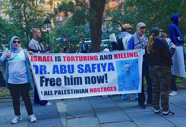 Pro-Palestinians rally outside City Hall NEW YORK, UNITED STATES - OCTOBER 07: Pro-Palestinian Americans rally outside City Hall and march to Union Square in New York, United States, on October 7, 2026, marking the anniversary of the October 7 attacks on Gaza. Selcuk Acar Anadolu New York United States. Editorial use only. Please get in touch for any other usage.  Copyright: x2026xAnadoluxSelcukxAcarx
