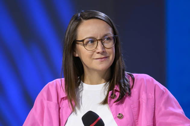 Author Johanna Sebauer speaks at the 2026 Frankfurt Book Fair in Frankfurt am Main, October 7, 2026, Hesse, Germany Copyright: xDwixAnoraganingrumx