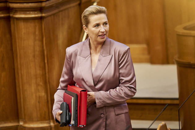 Opening Debate in the Danish Parliament: Prime Minister Mette Frederiksen of the Social Democratic Party before the opening debate in the Parliament Hall at Christiansborg on Thursday, October 8, 2026. Photo by Thomas Traasdahl, Ritzau Scanpix, Copenhagen, Denmark Copyright: RitzauxScanpix ThomasxTraasdahlx spdk20261008-085013-L
