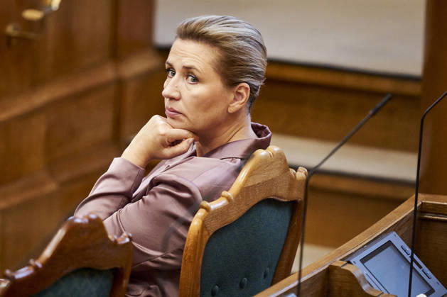 Opening debate in the Danish Parliament: Prime Minister Mette Frederiksen of the Social Democratic Party during the opening debate of Parliament in the Parliament Hall at Christiansborg on Thursday, October 8, 2026. Photo by Thomas Traasdahl, Ritzau Scanpix, Copenhagen, Denmark Copyright: RitzauxScanpix ThomasxTraasdahlx spdk20261008-102619-L