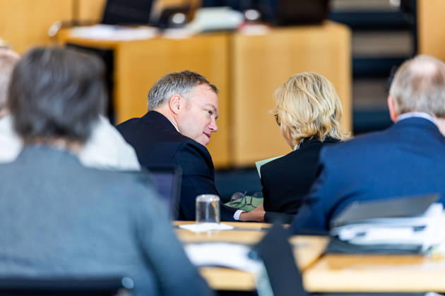 October 8, 2026, GER, Politics News, 8th Legislative Session, 57th Plenary Session in the Plenary Hall of the Thuringian State Parliament; Mario Voigt (CDU) together with Katja Wolf (Thüringen Gerecht); 99096 Erfurt, Thuringian State Parliament, Thuringia, Germany