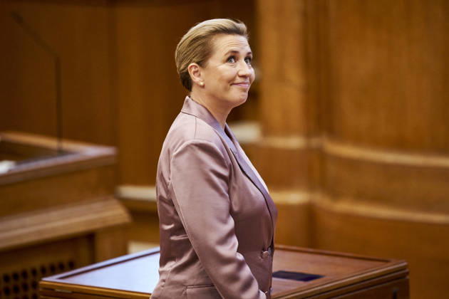 Opening Debate in the Danish Parliament: Prime Minister Mette Frederiksen of the Social Democratic Party before the opening debate in the Parliament Hall at Christiansborg on Thursday, October 8, 2026. Photo by Thomas Traasdahl, Ritzau Scanpix, Copenhagen, Denmark Copyright: RitzauxScanpix ThomasxTraasdahlx spdk20261008-105147-L