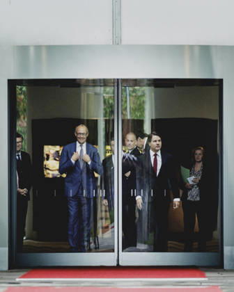 Friedrich Merz (CDU), Chancellor of Germany, photographed before the reception for the Prime Minister of the United Kingdom—not pictured—with military honors at the Federal Chancellery in Berlin, October 8, 2026, Berlin, Germany Copyright: xFlorianxGaertnerx