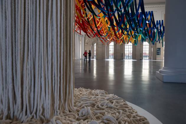 Exhibition Au dela by Sheila Hicks PHOTOPQR VOIX DU NORD FLORENT MOREAU October 8, 2026 LILLE October 8, 2026 The exhibition Au dela by artist Sheila Hicks, is on view at the Palais des Beaux-Arts PHOTO FLORENT MOREAU LA VOIX DU NORD LILLE, FRANCE, OCTOBER 8, 2026 Sheila Hicks – Beyond exhibition at the Palais des Beaux Arts in Lille The internationally renowned American artist presents a new installation in the museum’s atrium, exploring textile fiber through monumental works created especially for the space HAUTS-DE-FRANCE France  Copyright: xPHOTOPQR VOIXxDUxNORD MAXPPPxFLORENTxMOREAUx 20261008VDN9610 20261008VDN9610
