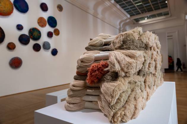 Exhibition Au dela by Sheila Hicks PHOTOPQR VOIX DU NORD FLORENT MOREAU October 8, 2026 LILLE October 8, 2026 The exhibition Au dela by artist Sheila Hicks, is on view at the Palais des Beaux-Arts PHOTO FLORENT MOREAU LA VOIX DU NORD LILLE, FRANCE, OCTOBER 8, 2026 Sheila Hicks – Beyond exhibition at the Palais des Beaux Arts in Lille The internationally renowned American artist presents a new installation in the museum’s atrium, exploring textile fiber through monumental works created especially for the space HAUTS-DE-FRANCE France  Copyright: xPHOTOPQR VOIXxDUxNORD MAXPPPxFLORENTxMOREAUx 20261008VDN9630 20261008VDN9630