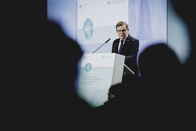 Johann Wadephul, CDU, Federal Minister of Foreign Affairs, photographed during the Berlin Peace Dialogue in Berlin on October 8, 2026. Photographed on behalf of the Federal Foreign Office, Berlin, Germany Copyright: xFlorianxGaertnerx