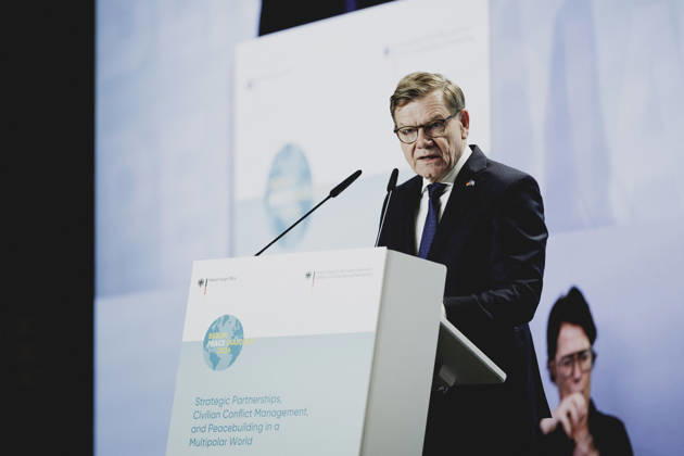 Johann Wadephul, CDU, Federal Minister of Foreign Affairs, photographed during the Berlin Peace Dialogue in Berlin on October 8, 2026. Photographed on behalf of the Federal Foreign Office, Berlin, Germany Copyright: xFlorianxGaertnerx