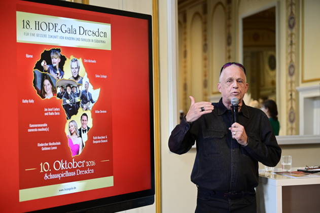 Stefan Hippler at the press conference and presentation of the 16th HOPE Award for the 18th HOPE Gala in Dresden at the Schauspielhaus Dresden, Dresden, October 8, 2026 Copyright: xMatthiasxWehnertx