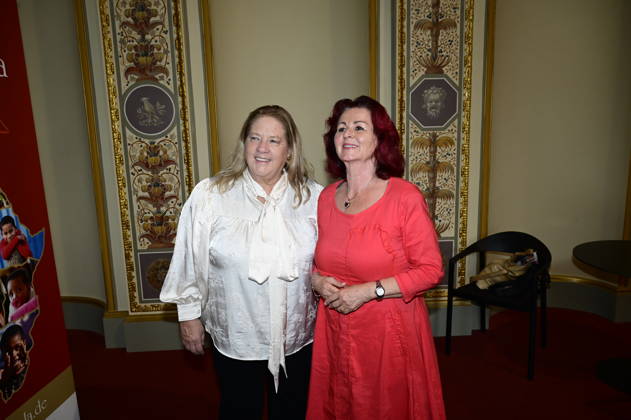 Kathy Kelly and Viola Klein at the press conference and presentation of the 16th HOPE Award for the 18th HOPE Gala in Dresden at the Schauspielhaus Dresden, Dresden, October 8, 2026 Copyright: xMatthiasxWehnertx