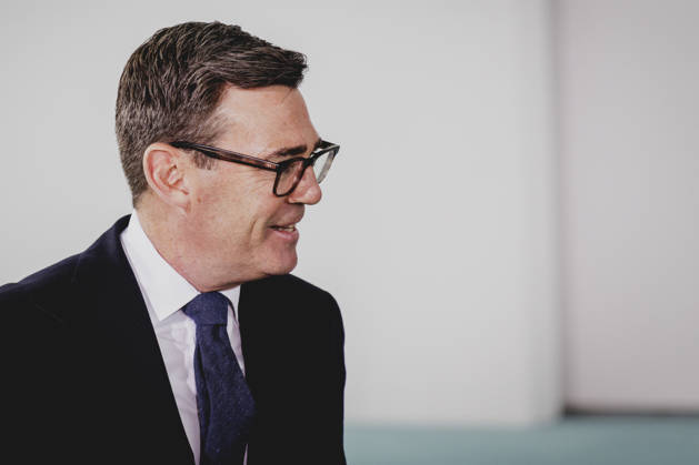 Andrew Burnham, Prime Minister of the United Kingdom, photographed during a press conference with the German Chancellor (not pictured) in Berlin, October 8, 2026, Berlin, Germany Copyright: xFlorianxGaertnerx