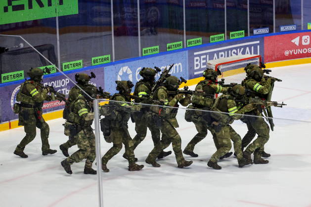 BELARUS, MINSK - OCTOBER 8, 2026: The final phase of the Eurasia-Antiterror 2026 counter-terrorism exercise by relevant agencies of the CIS and SCO member states. The drill is held as part of the 2026 CIS and SCO Counter-Terrorism Forum. Maxim Malinovsky TASS  98944550