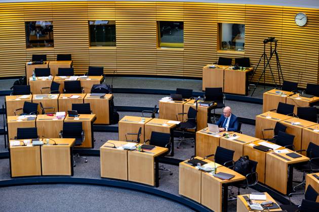 October 8, 2026, GER, Politics News, 8th Legislative Session, 57th Plenary Session in the Plenary Hall of the Thuringian State Parliament; Steffen Quasebarth of Thuringia Fair Fails in the First Round of Voting for Vice President of the Thuringian State Parliament; 99096 Erfurt; Thuringian State Parliament; Thuringia; Germany