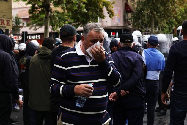 October 8, 2026, Tirane, Albania: TIRANA, ALBANIA Ã¢â‚¬ OCTOBER 8, 2026: Citizens, local activists and supporters of the opposition gather outside the Albanian Parliament as lawmakers debate and vote on proposed changes to the countryÃ¢â‚¬â ¢s administrative-territorial division. The reform proposes reducing the number of municipalities from 61 to 46 through the merger of 15 existing municipalities, including DivjakoÂ«, PolioÂßan and Memaliaj. Residents and representatives of municipalities affected by the proposed changes joined the protest, calling for their municipalities to be preserved. Protesters displayed banners and slogans opposing the proposed mergers. Tensions escalated between protesters and police, with reports of eggs and  - ZUMAq101 20261008_zna_q101_057 Copyright: xVlasovxSulajx