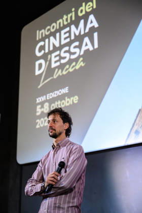 October 8, 2026, Lucca, Lucca, Italy: Director and producer Luca Severi presents his film I racconti del mare to the public at the closing of the Cinema d Essai series of meetings, Lucca, 08 10 2026 Lucca Italy  - ZUMAa289 20261008_zia_a289_094 Copyright: xStefanoxDallexLuchex xAgfx