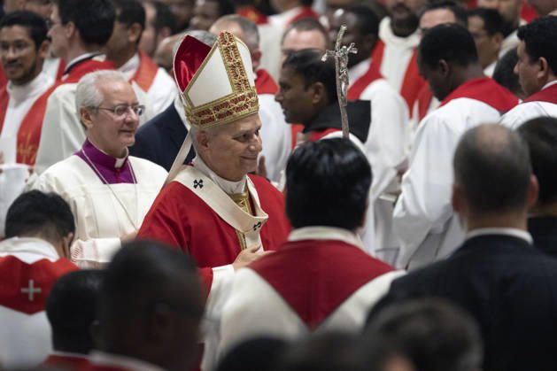 ITALY - POPE - VATICAN-2026 10 8 Italy, Rome, Vatican, 2026 10 8 Pope Leo XIV officiates the holy mass for the inauguration of the academic year of the pontifical universities at the St. Peter s Basilica in the Vatican. EDITORIAL USE ONLY - NO BOOKS Copyright: xVATICANxMEDIA xCatholicxPressxPhotox