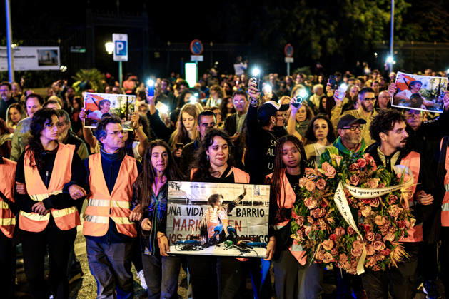 Thousands march in Madrid to honor Maricarmen Abascal after her death MADRID, SPAIN - OCTOBER 8: Thousands of people march through central Madrid to pay tribute to Maricarmen Abascal, an 87-year-old woman who died two weeks after being evicted from her home, where she had lived for more than 70 years in Madrid, Spain on October 8, 2026. Her eviction and subsequent death have sparked widespread protests across Spain, with demonstrators demanding stronger housing protections and action against the country s housing crisis. Diego Radames Anadolu Madrid Spain. Editorial use only. Please get in touch for any other usage.  Copyright: x2026xAnadoluxDiegoxRadamesx