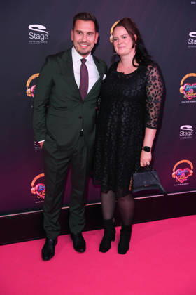 Chris Fleischhauer and Simone Wimmer of Hitradio Antenne 1 at the JULIA MUSICAL PREMIERE at the Stage Palladium Theater in Stuttgart on October 8, 2026