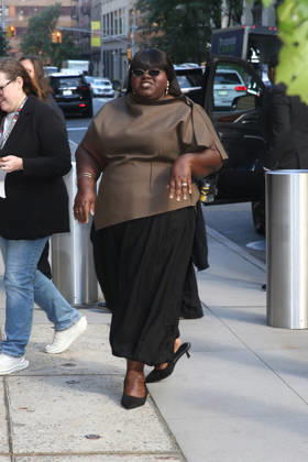 October 8, 2026, New York, New York, USA: GABOUREY SIDIBE arrives at ABC Studios New York USA  - ZUMAh16_ 20261008_zaf_h16_033 Copyright: xDanxHerrickx